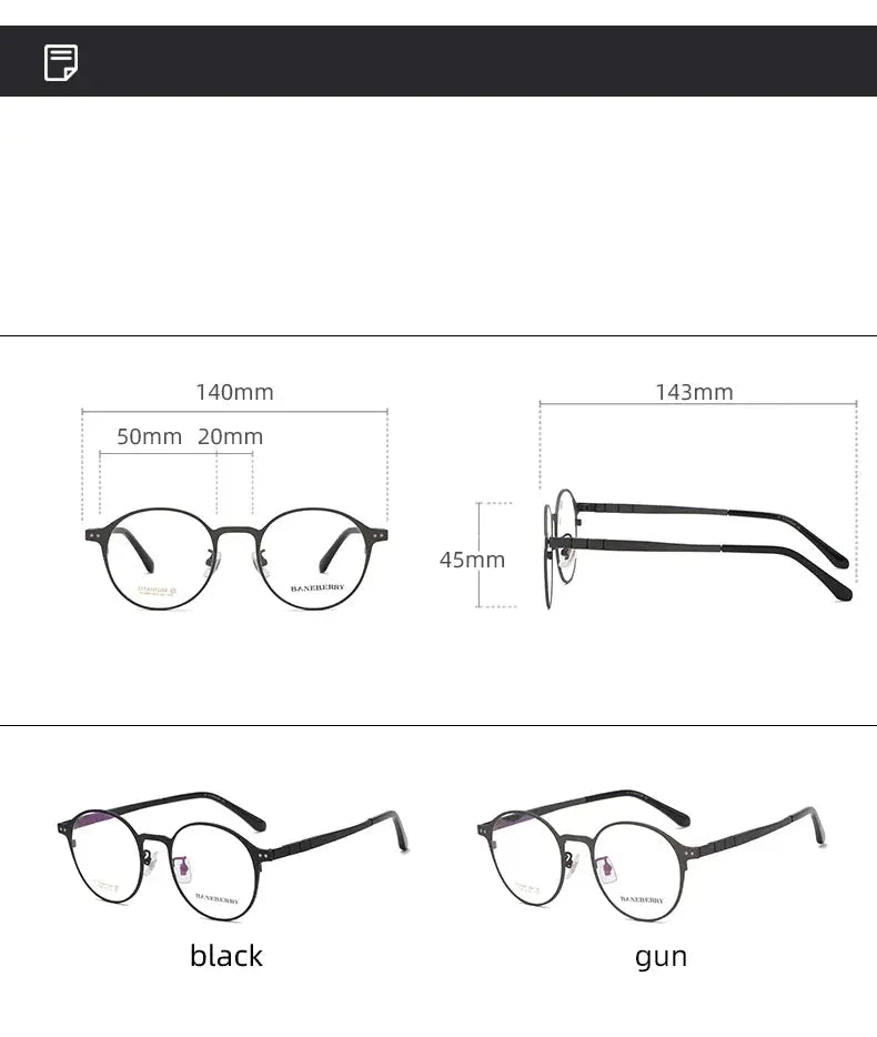 Unisex Round Full Rim Titanium Prescription Glasses 671080 — view 2 | Rx Spectacle