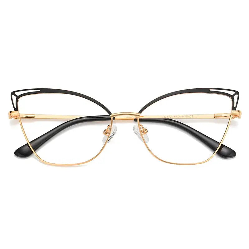 Women's Cat Eye Full Rim Alloy Prescription Glasses 30381 — view 3 | Rx Spectacle