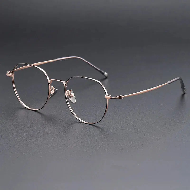 Unisex Oval Full Rim Titanium Flat Top Prescription Glasses 118001 — view 7 | Rx Spectacle