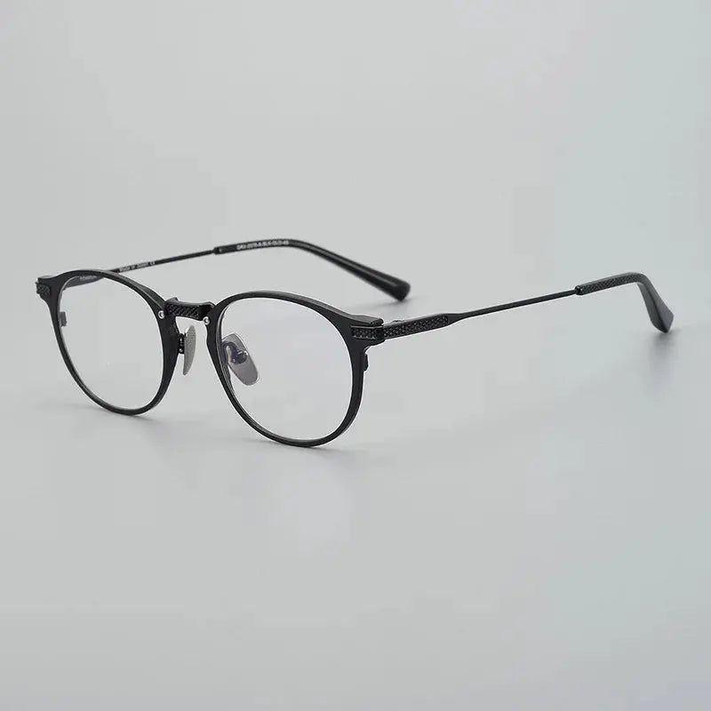 Unisex Oval Full Rim Titanium Prescription Glasses 92078 — view 6 | Rx Spectacle