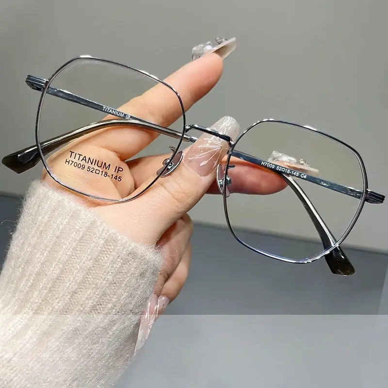 Women's Polygon Full Rim Titanium Prescription Glasses 617009 — view 4 | Rx Spectacle