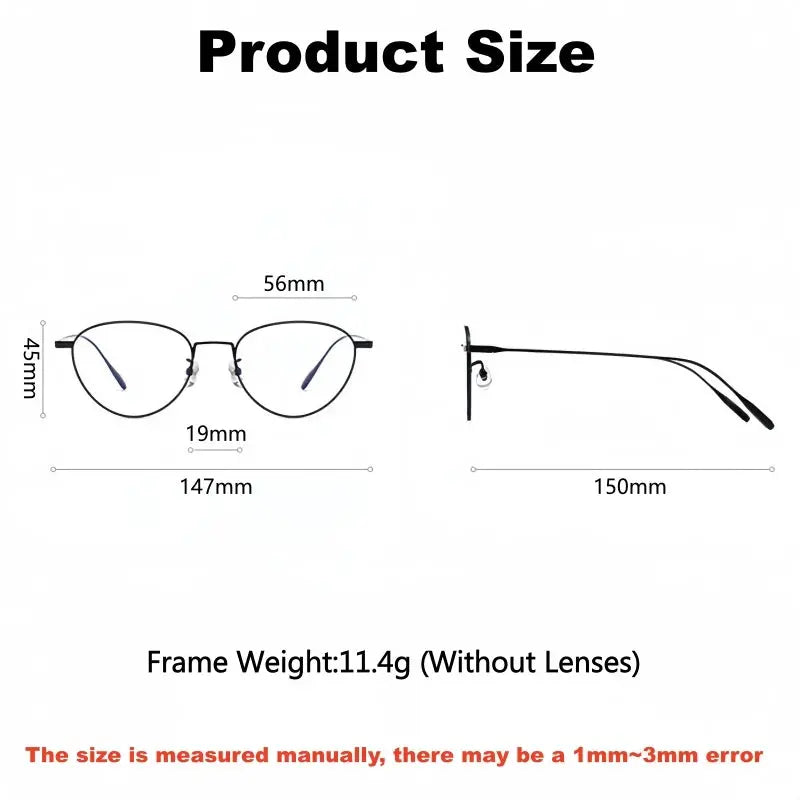 Unisex Oval Full Rim Titanium Flat Top Prescription Glasses 630885 — view 2 | Rx Spectacle