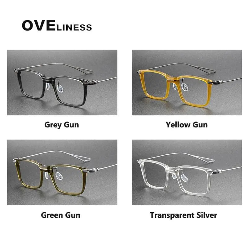 Unisex Square Full Rim Titanium Prescription Glasses — view 7 | Rx Spectacle