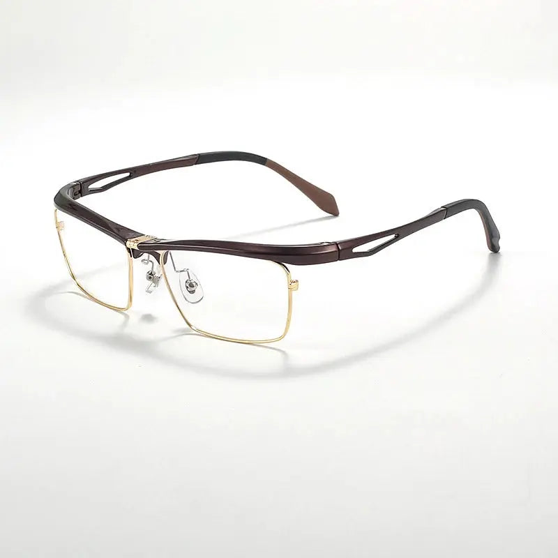 Men's Square Rimless Alloy Double Bridge Prescription Glasses 990500 — view 3 | Rx Spectacle