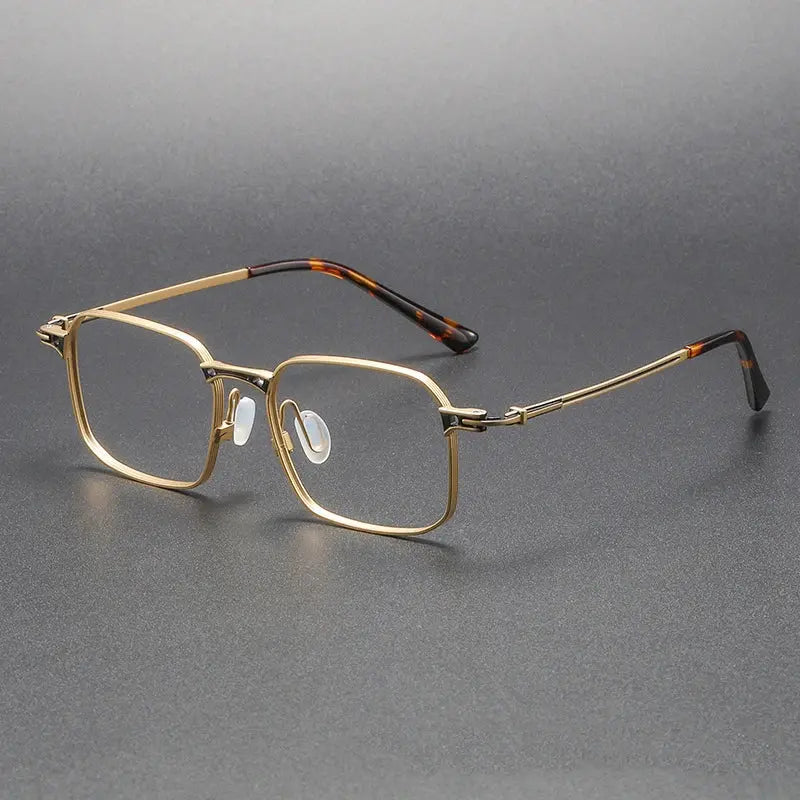 Men's Square Full Rim Titanium Oversized Prescription Glasses 85892 — view 4 | Rx Spectacle
