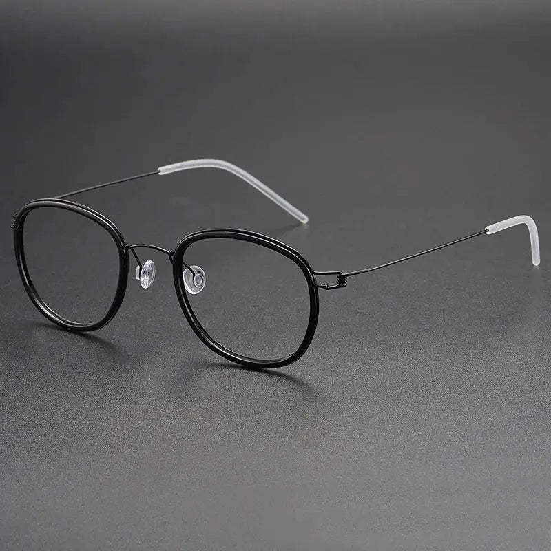 Women's Oval Full Rim Titanium Screwless Prescription Glasses 6611 — view 9 | Rx Spectacle