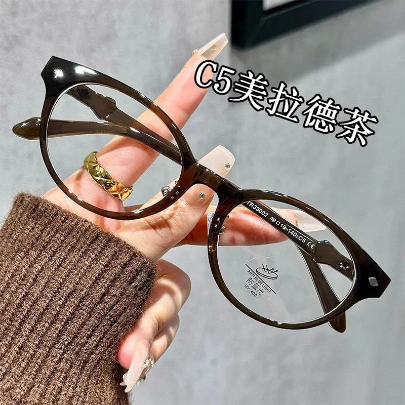Women's Round Full Rim Titanium Prescription Glasses 33002 — view 5 | Rx Spectacle