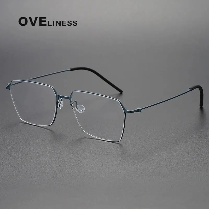 Unisex Square Full Rim Titanium Flat Top Prescription Glasses O5514 — view 10 | Rx Spectacle