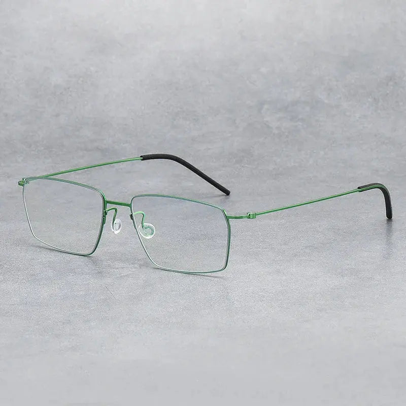 Unisex Square Full Rim Titanium Screwless Prescription Glasses 45509 — view 7 | Rx Spectacle