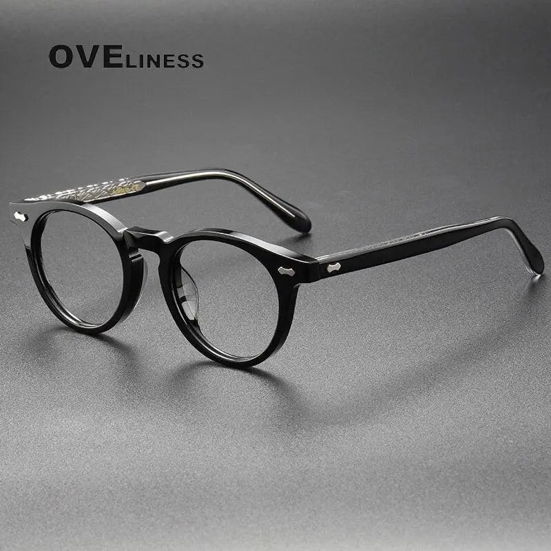 Unisex Round Full Rim Titanium Prescription Glasses 505 — view 2 | Rx Spectacle