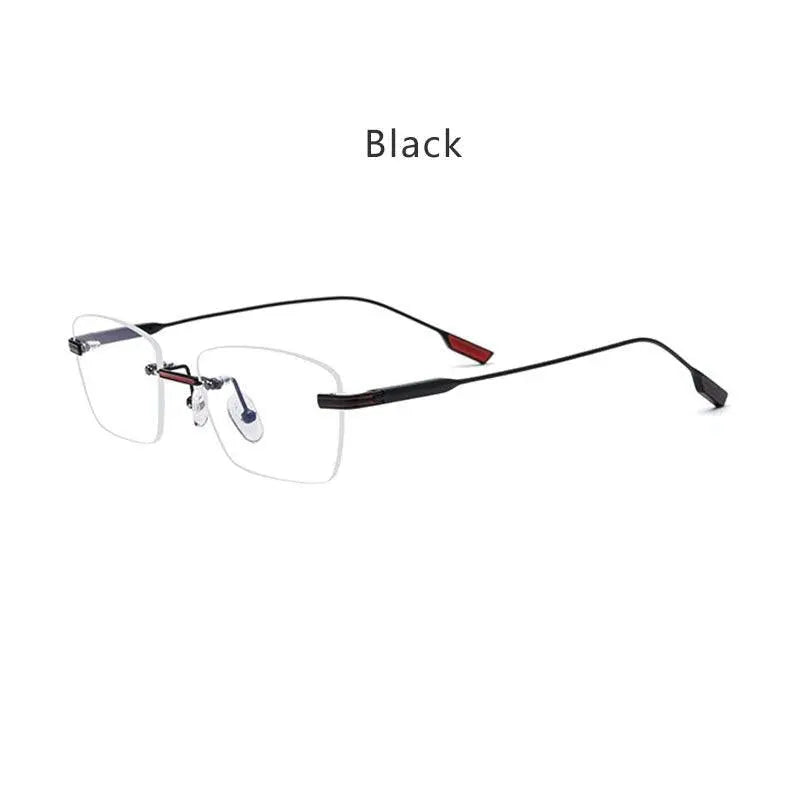 Unisex Polygon Rimless Titanium Prescription Glasses 10093 — view 2 | Rx Spectacle