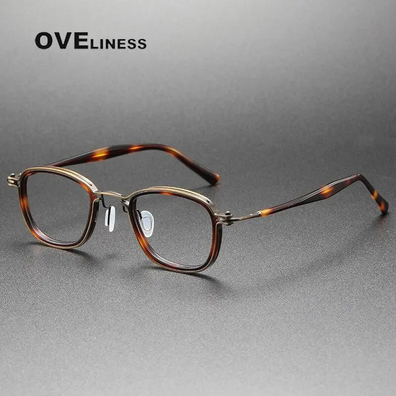 Unisex Round Full Rim Titanium Prescription Glasses 5861 — view 10 | Rx Spectacle