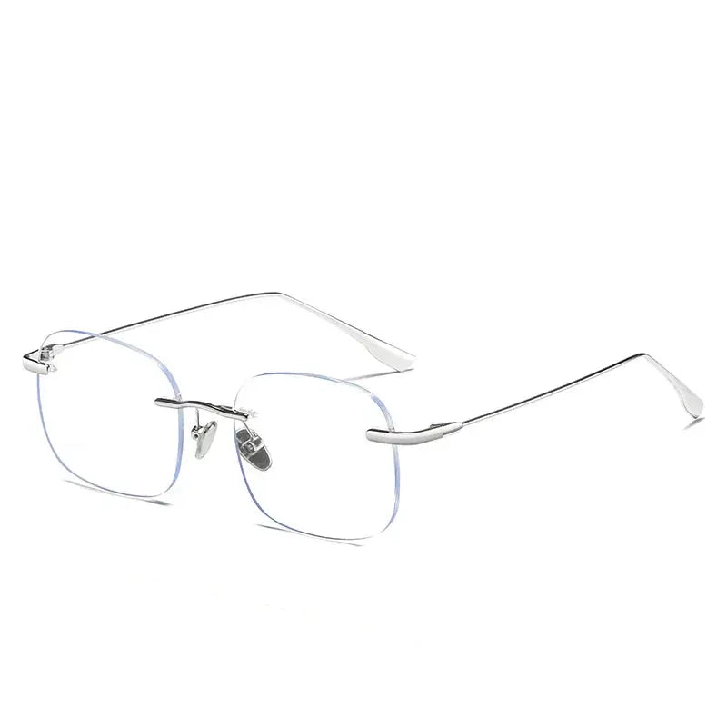 Women's Square Rimless Titanium Prescription Glasses 99219 — view 5 | Rx Spectacle