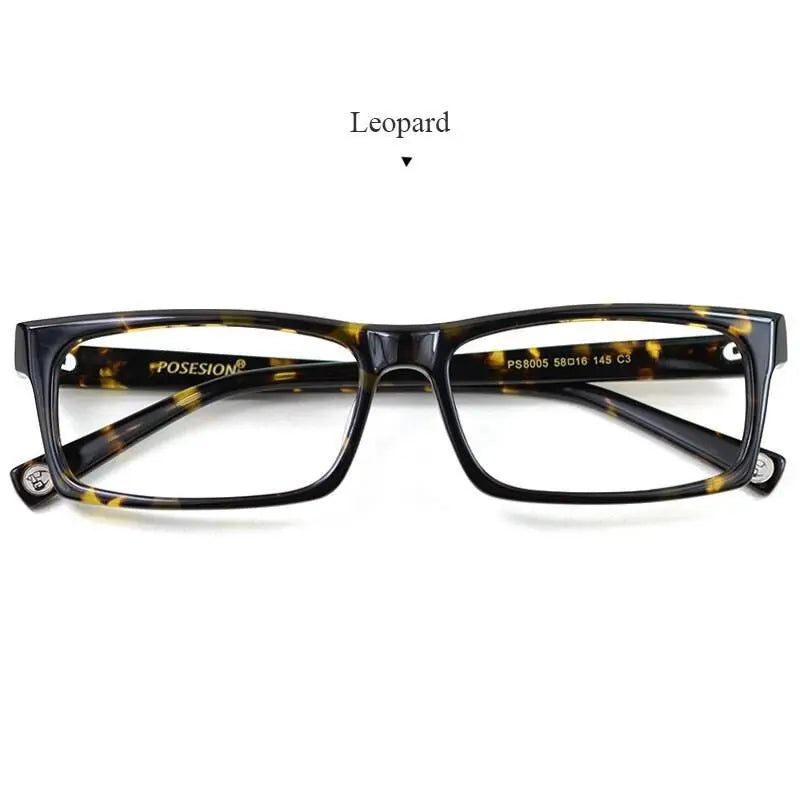 Men's Rectangular Full Rim Acetate Prescription Glasses Ps8005 — view 6 | Rx Spectacle
