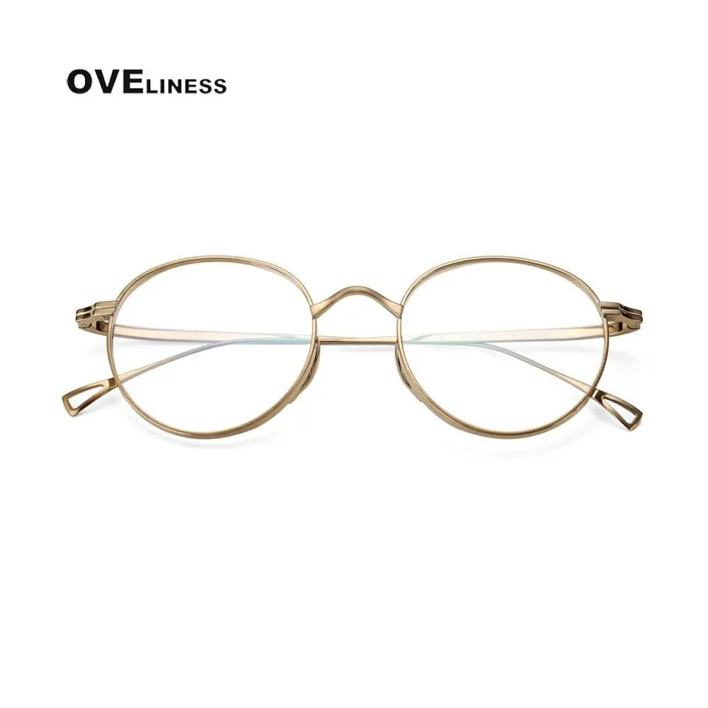 Unisex Round Full Rim Titanium Prescription Glasses 10518 — view 2 | Rx Spectacle