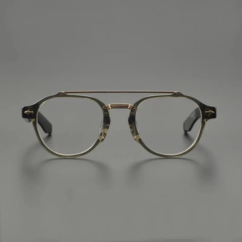 Unisex Round Full Rim Acetate Double Bridge Prescription Glasses 68rx — view 2 | Rx Spectacle