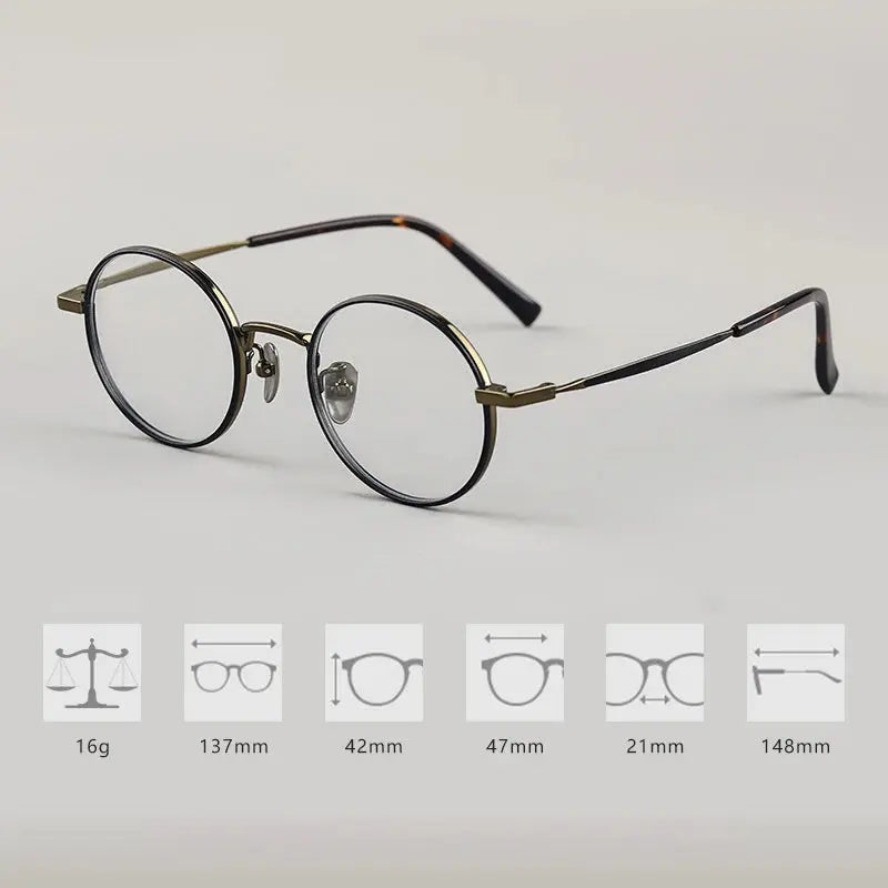 Women's Round Full Rim Titanium Prescription Glasses 698505 — view 4 | Rx Spectacle