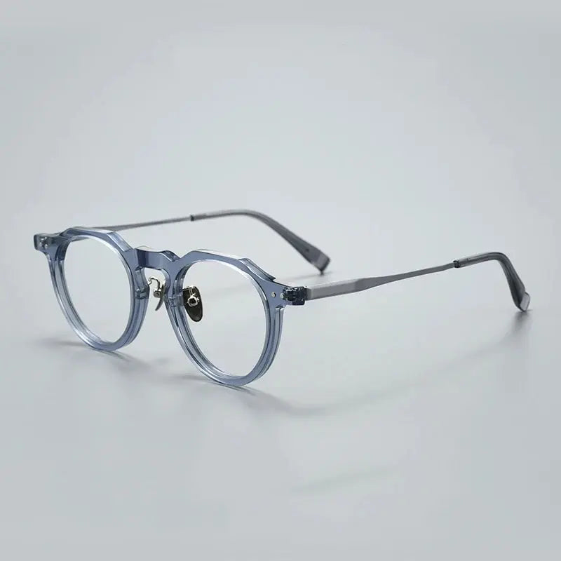 Women's Oval Full Rim Titanium Flat Top Prescription Glasses 365731 — view 4 | Rx Spectacle