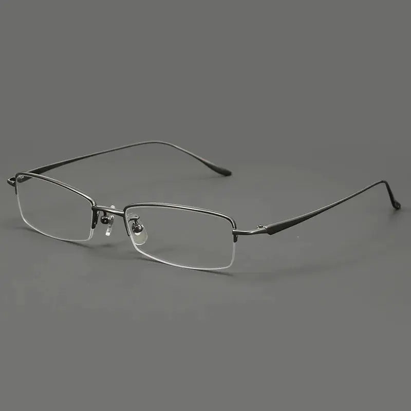 Women's Square Semi-Rimless Titanium Prescription Glasses 78560 — view 4 | Rx Spectacle