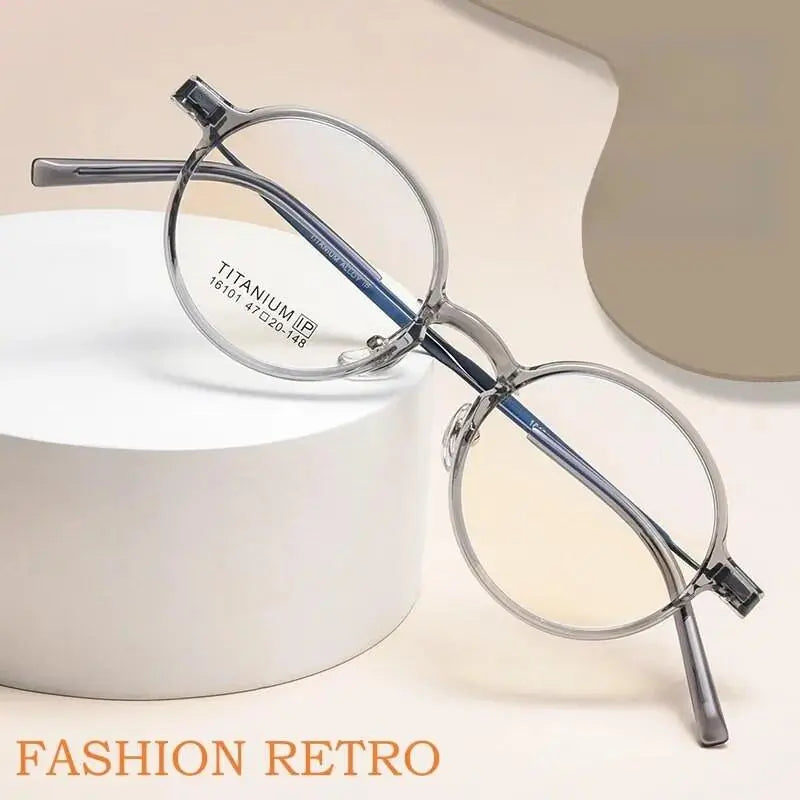 Unisex Round Full Rim Titanium Prescription Glasses 16101x — view 2 | Rx Spectacle