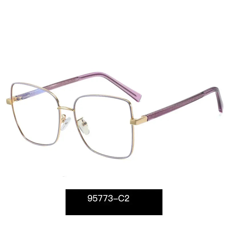 Women's Square Full Rim Alloy Prescription Glasses 95773 — view 6 | Rx Spectacle