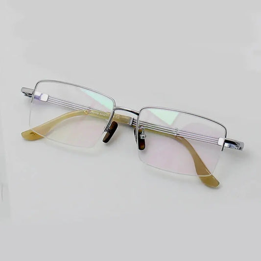 Unisex Square Semi-Rimless Titanium Prescription Glasses 200116 — view 1 | Rx Spectacle