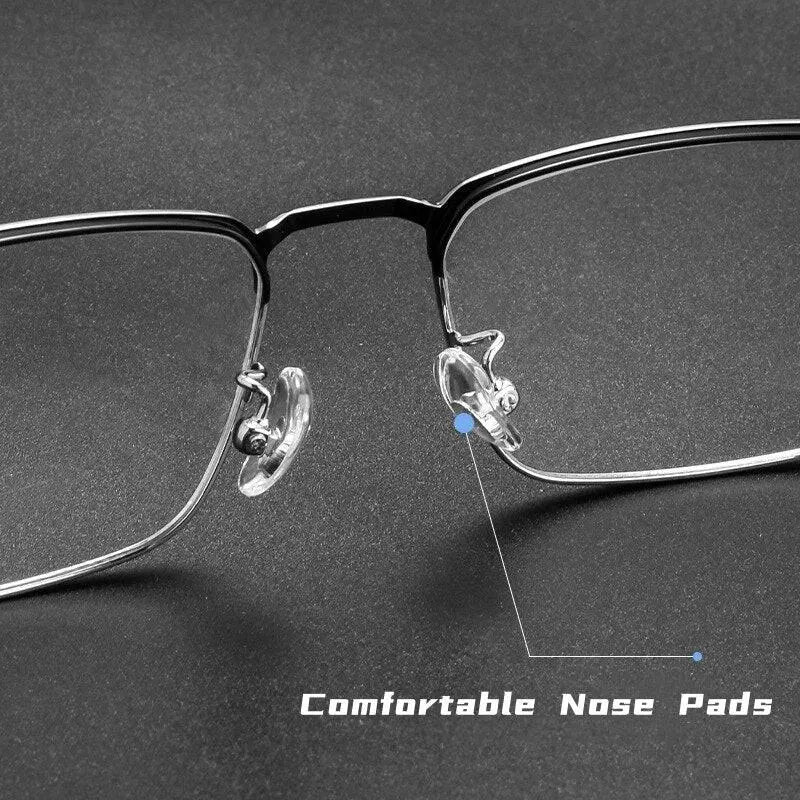 Men's Square Semi-Rimless Alloy Prescription Glasses 0608 — view 7 | Rx Spectacle