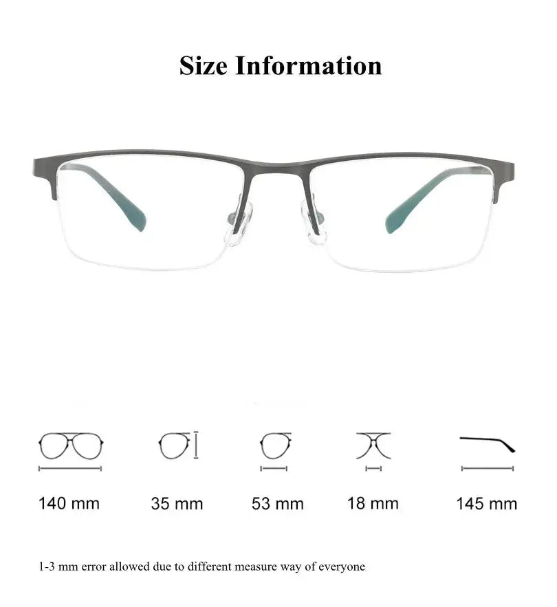 Men's Square Semi-Rimless Titanium Prescription Glasses 360279 — view 2 | Rx Spectacle