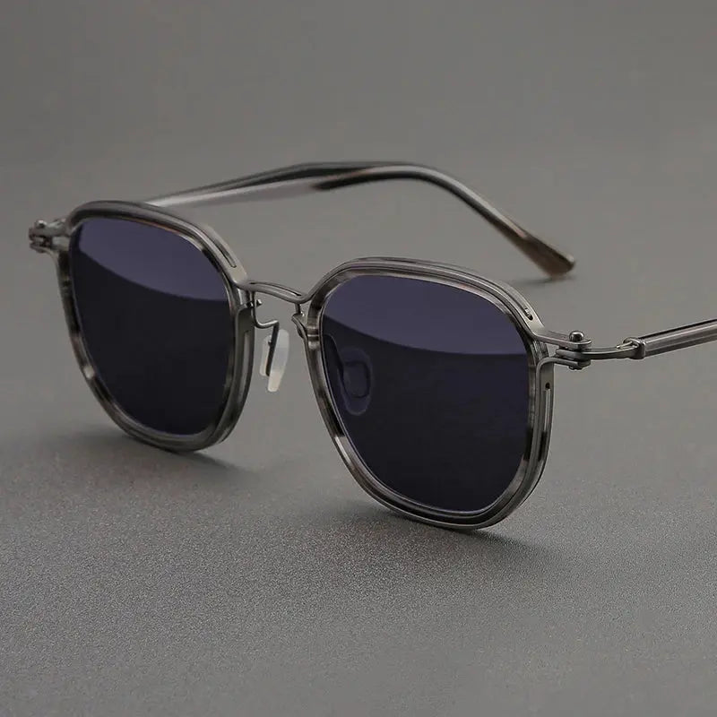 Men's Square Full Rim Titanium Oversized Prescription Glasses 58654 — view 7 | Rx Spectacle