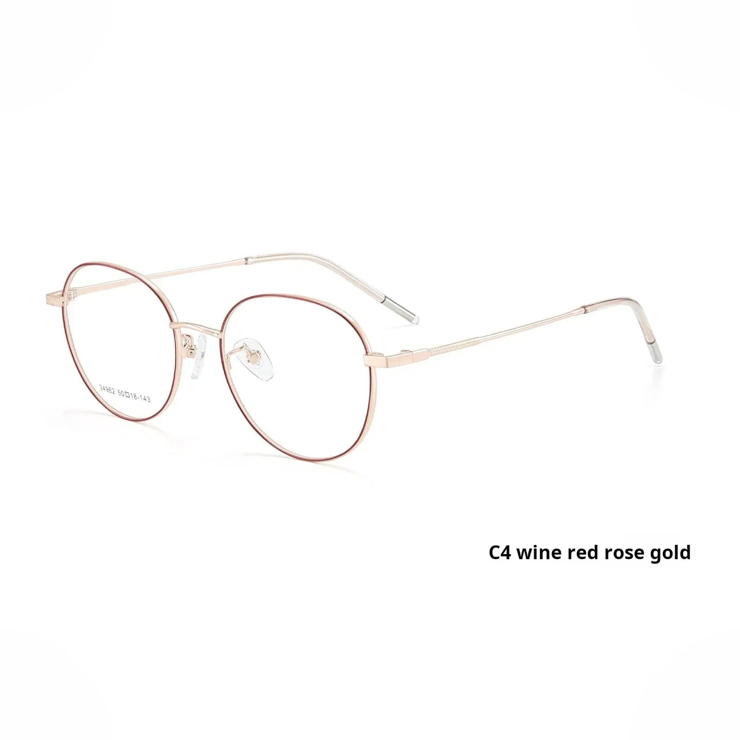 Unisex Oval Full Rim Alloy Flat Top Prescription Glasses 734962 — view 7 | Rx Spectacle