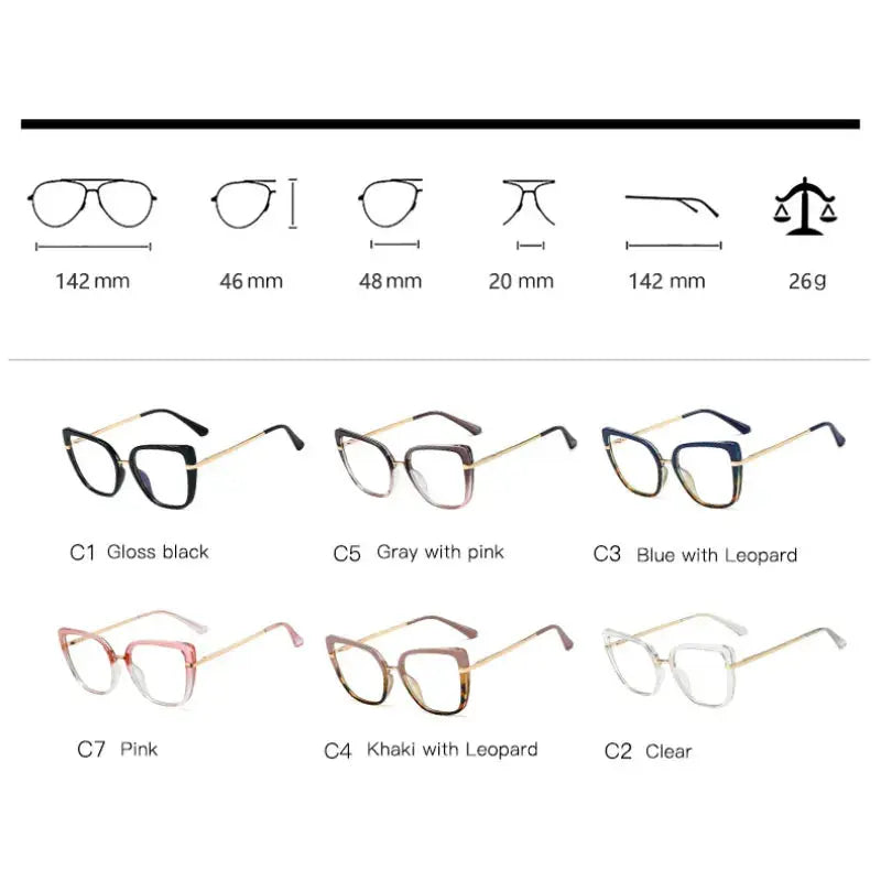 Women's Cat Eye Full Rim TR90 Prescription Glasses 195280 — view 3 | Rx Spectacle