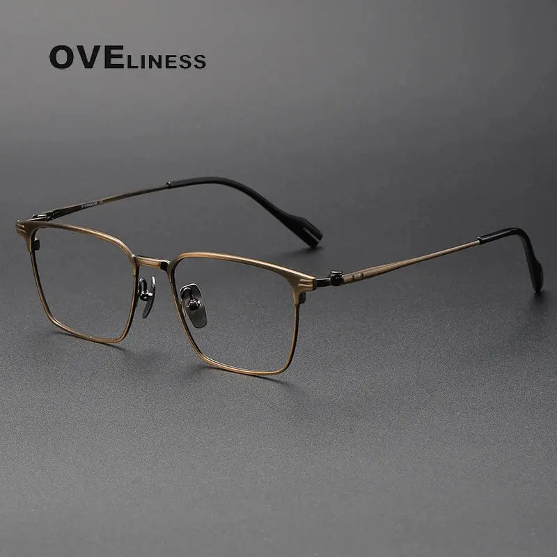 Women's Square Full Rim Titanium Prescription Glasses 370801 — view 7 | Rx Spectacle