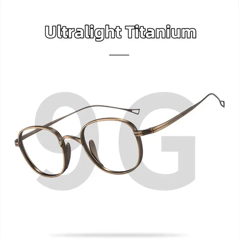 Unisex Round Full Rim Titanium Reading Glasses 8016 — view 3 | Rx Spectacle