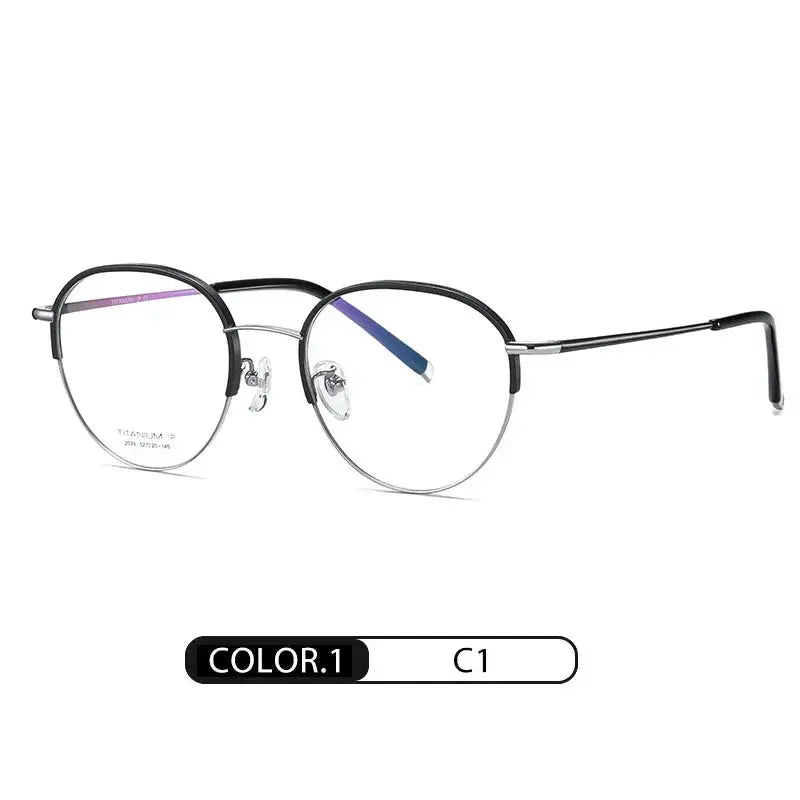 Women's Oval Full Rim Titanium Prescription Glasses 52039 — view 4 | Rx Spectacle