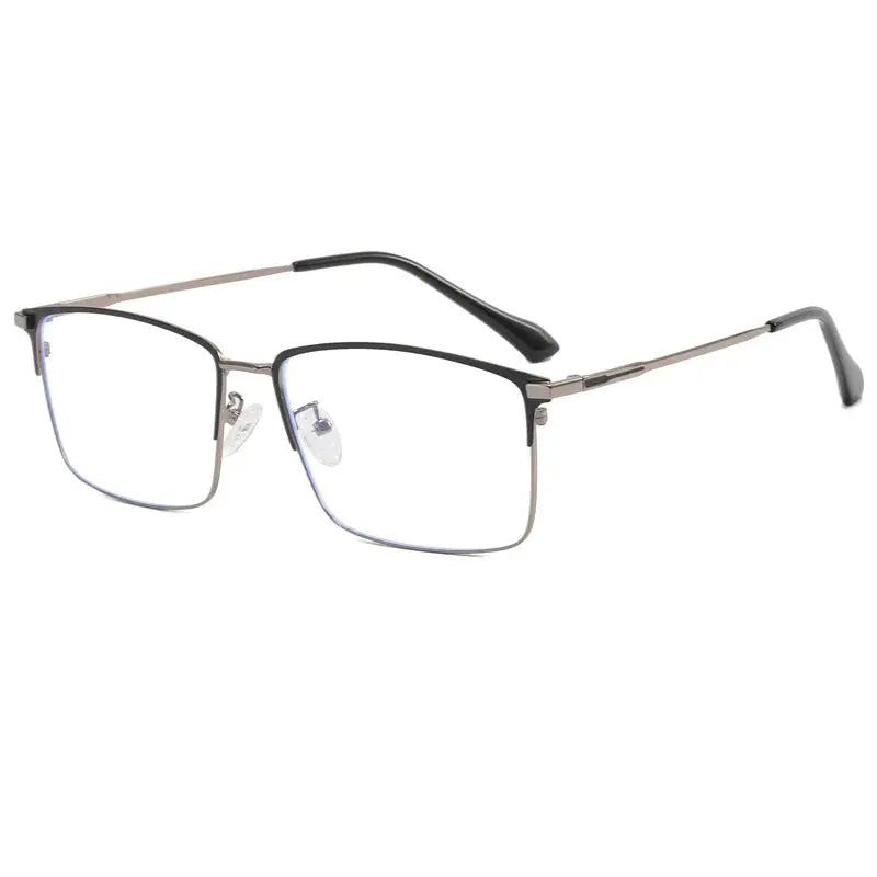 Men's Square Full Rim Titanium Oversized Prescription Glasses 101951 — view 8 | Rx Spectacle
