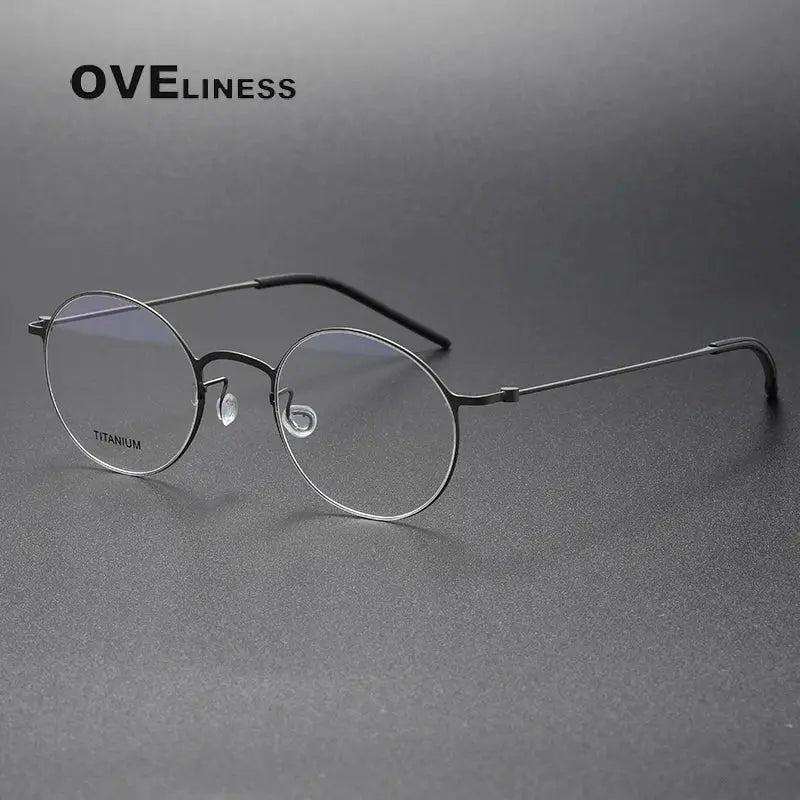Women's Oval Full Rim Titanium Prescription Glasses 395504 — view 5 | Rx Spectacle