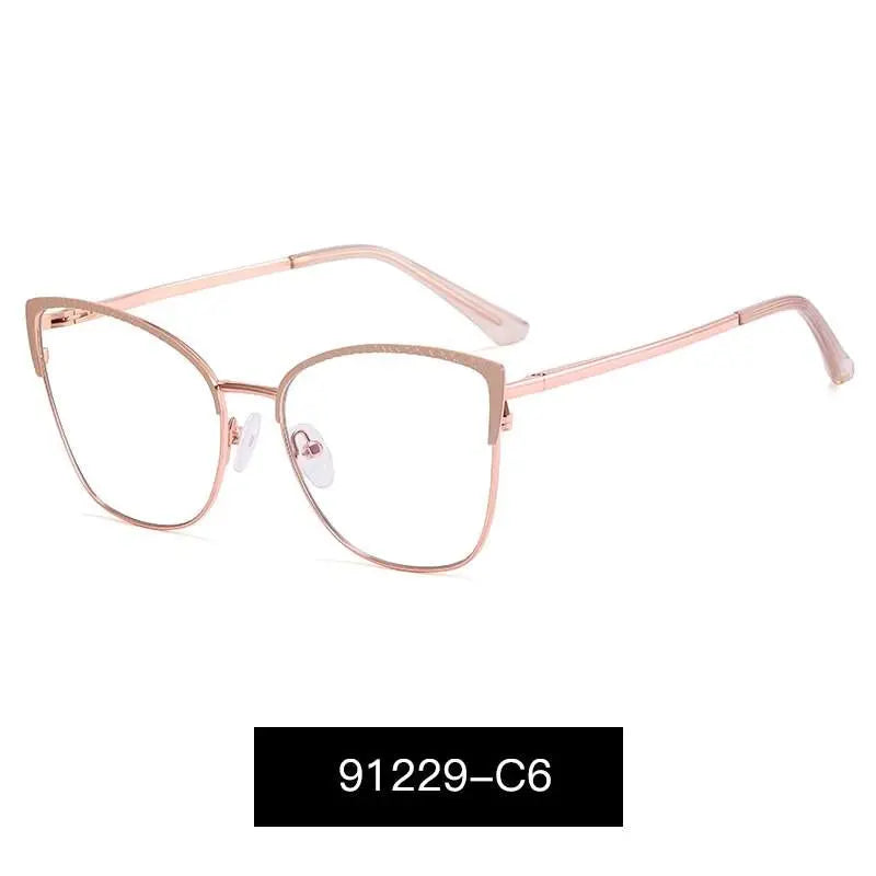 Women's Cat Eye Full Rim Alloy Prescription Glasses 91229 — view 2 | Rx Spectacle