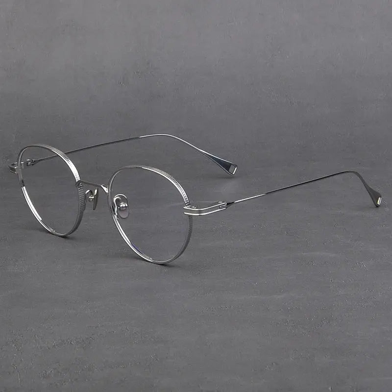 Unisex Round Full Rim Titanium Prescription Glasses 89012 — view 1 | Rx Spectacle