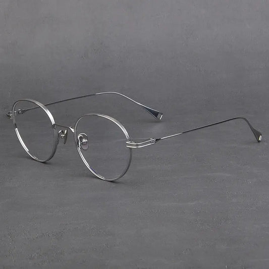 Unisex Round Full Rim Titanium Prescription Glasses 89012 — view 1 | Rx Spectacle