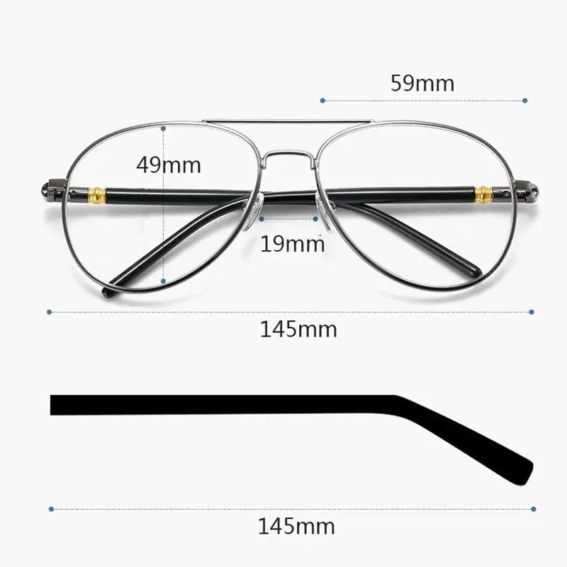 Men's Oval Full Rim Alloy Double Bridge Prescription Glasses 209000 — view 2 | Rx Spectacle