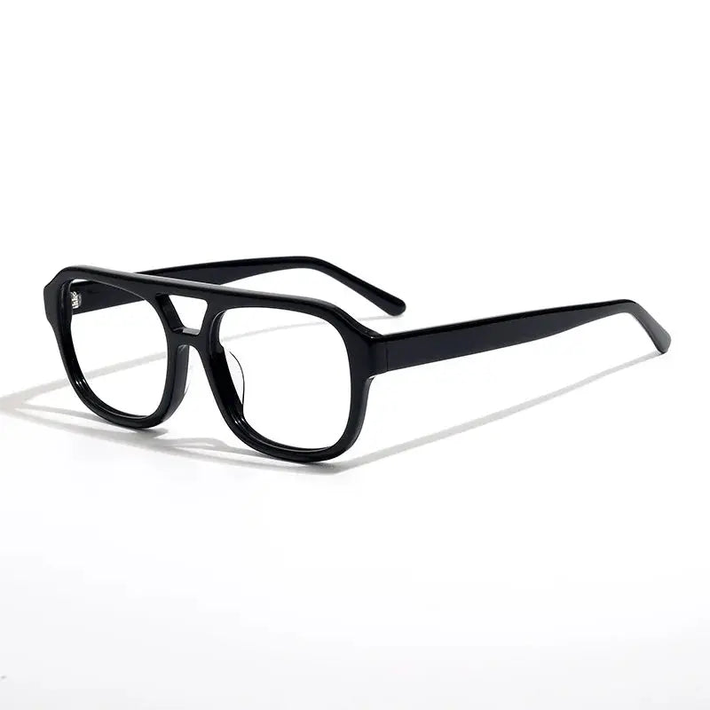 Unisex Square Full Rim Acetate Double Bridge Prescription Glasses 908 — view 4 | Rx Spectacle