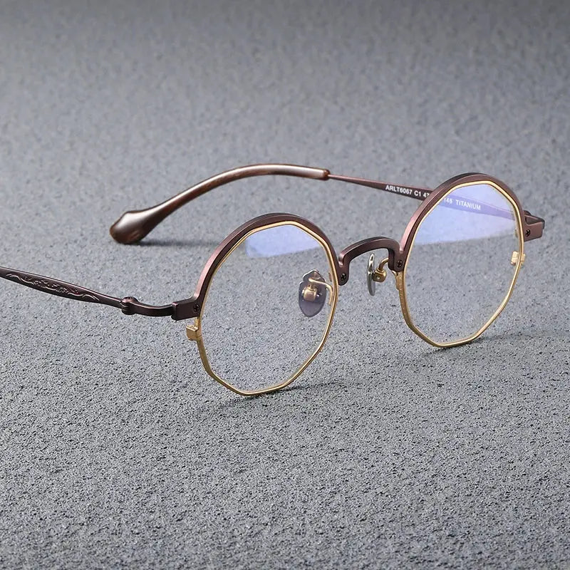 Unisex Irregular Full Rim Titanium Prescription Glasses T6067 — view 1 | Rx Spectacle