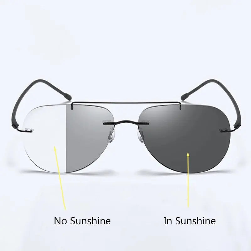 Unisex Oval Rimless Titanium Double Bridge Reading Glasses 9002 — view 3 | Rx Spectacle