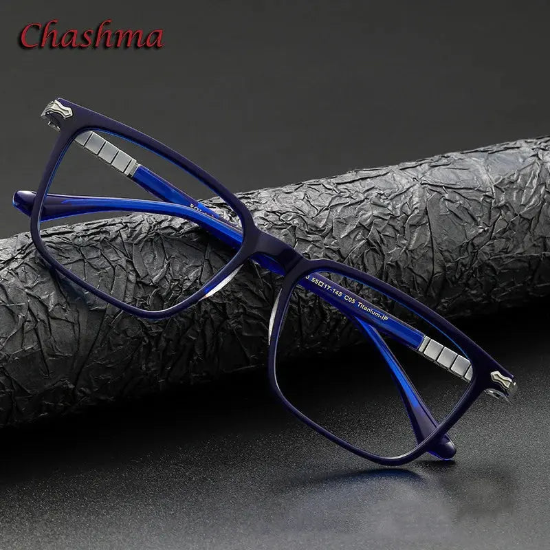Unisex Square Full Rim Titanium Prescription Glasses 29630 — view 1 | Rx Spectacle