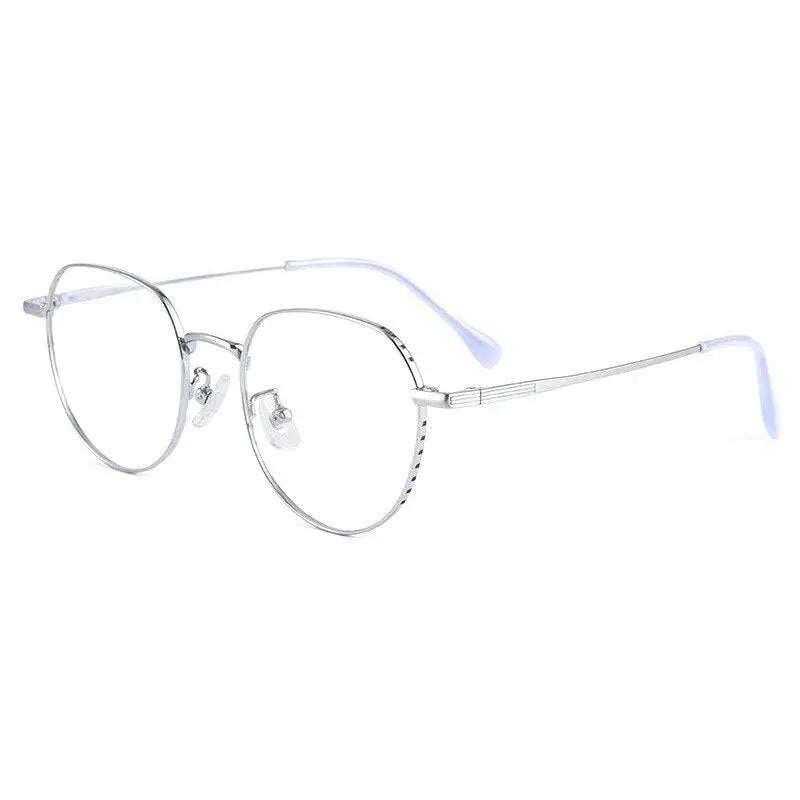 Men's Round Full Rim Titanium Prescription Glasses K5056bsf — view 4 | Rx Spectacle