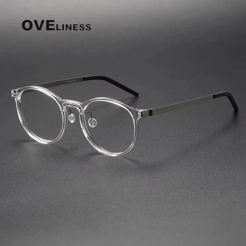 Men's Round Full Rim Titanium Prescription Glasses 71836 — view 3 | Rx Spectacle