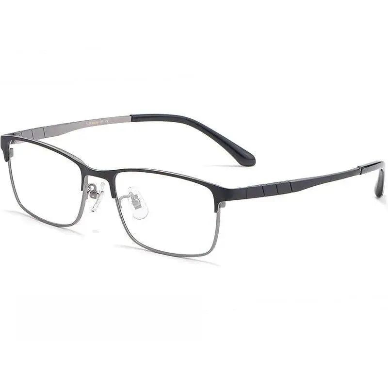 Men's Square Full Rim Titanium Prescription Glasses Ht0137 — view 8 | Rx Spectacle