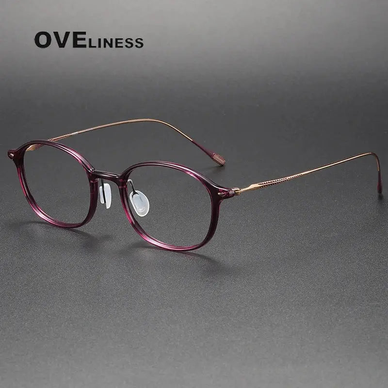 Women's Round Full Rim Titanium Prescription Glasses 328653 — view 5 | Rx Spectacle