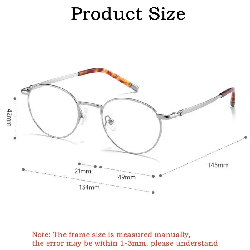 Women's Round Full Rim Titanium Prescription Glasses 905277 — view 2 | Rx Spectacle