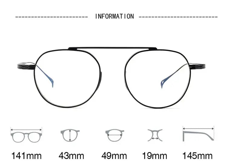 Unisex Polygon Full Rim Titanium Prescription Glasses 49503 — view 2 | Rx Spectacle